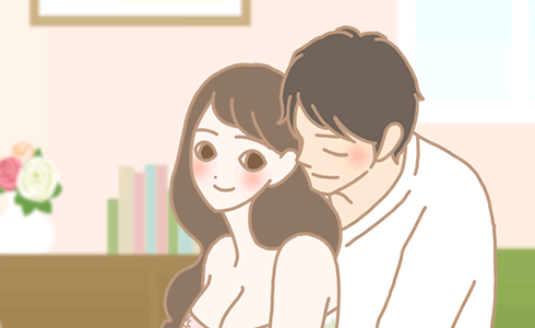 バイブと寄り添う二人
