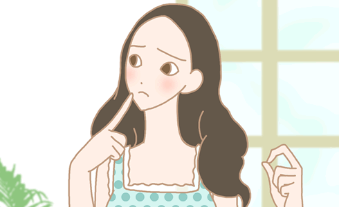 女性が悩んでいるイラスト
