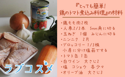とっても簡単!鶏のトマト煮込み料理/材料
