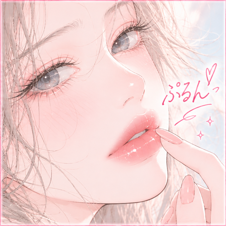 ぷるんと潤った唇のイメージ
